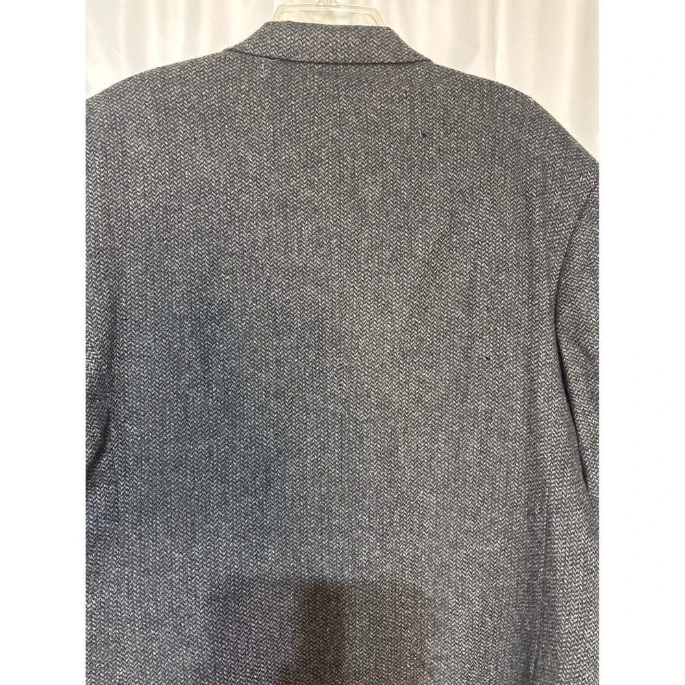 Barry's Mens Gray Herringbone Wool Blend Blazer Sport‎ Coat Size L